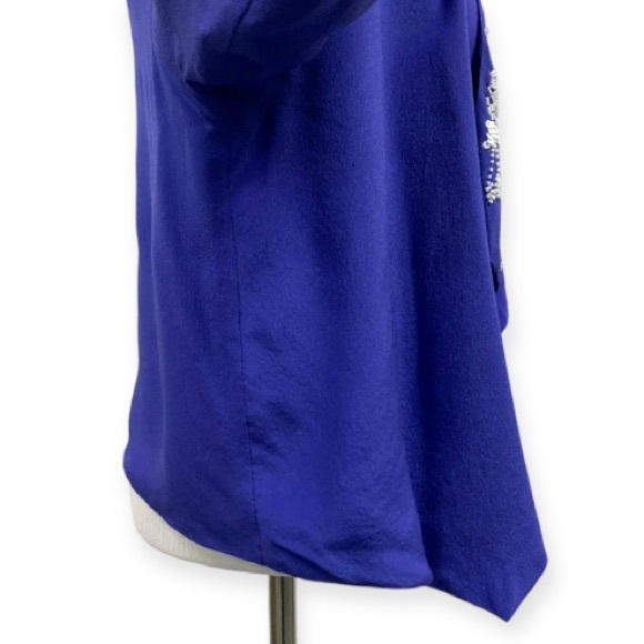 Leifsdottir by Anthropologie Purple 100% Silk Beaded Blazer Size Small - Picture 10 of 14